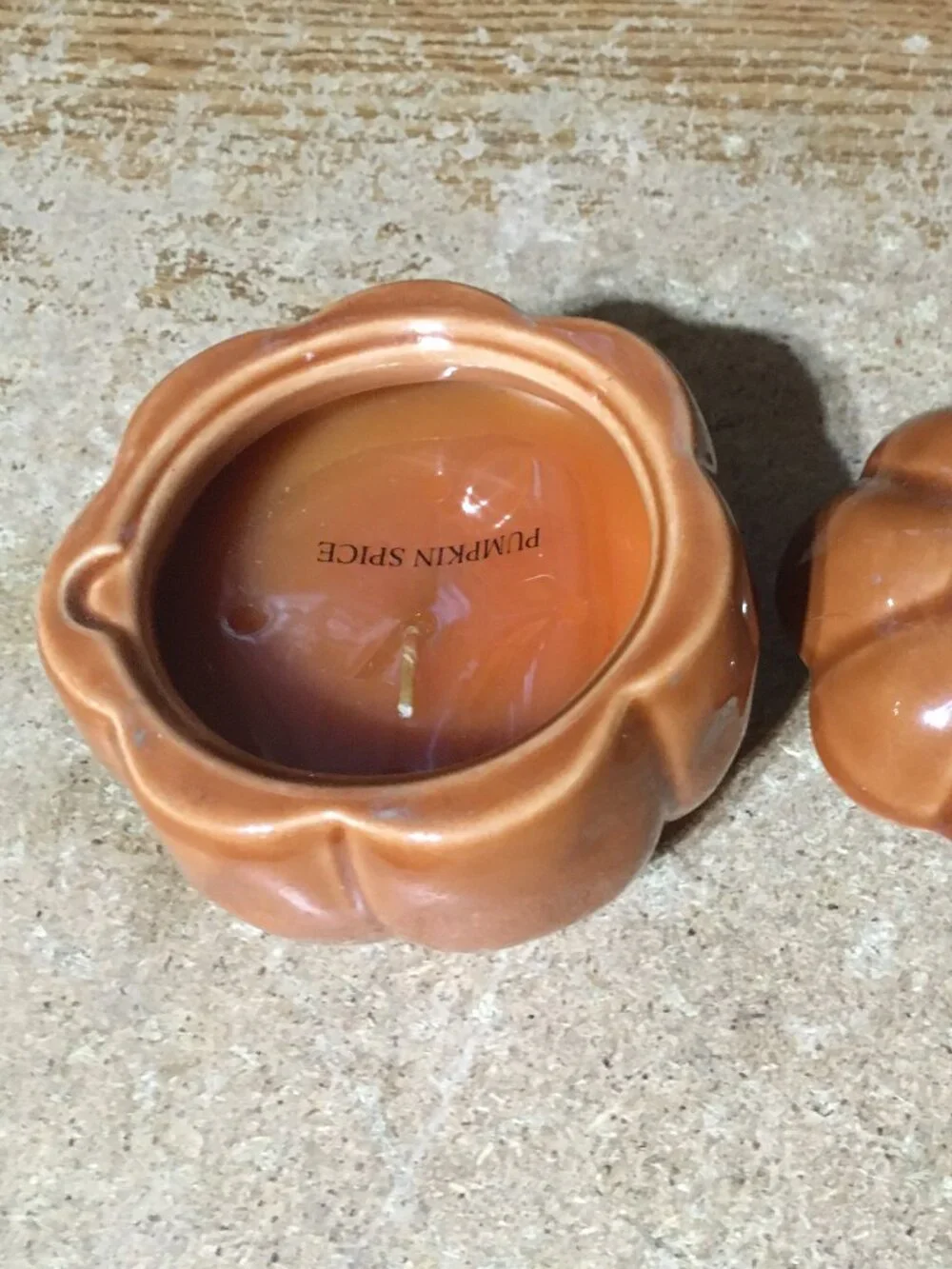 CERAMIC PUMPKIN SPICE CANDLE JAR HALLOWEEN AUTUMN 4